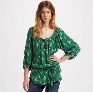 REBECCA TAYLOR 100% Silk floral Blouse